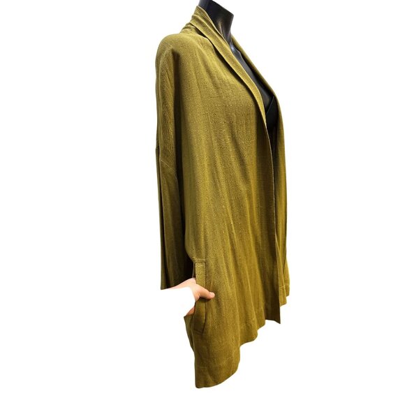 Grade & Gather Mustard Yellow Open Front Cardigan w/Pockets Lightweight Casual L - Picture 5 of 9